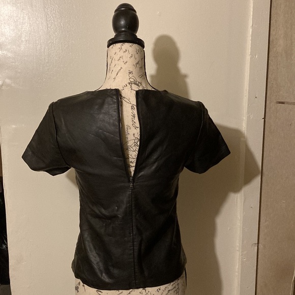 BNWT Black Rivet Faux Leather Top - Picture 2 of 6
